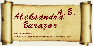 Aleksandra Burazor vizit kartica